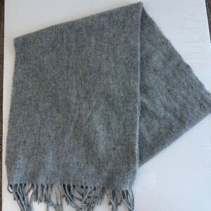 Vintage Portolano Grey 100% Cashmere Classic Scarf